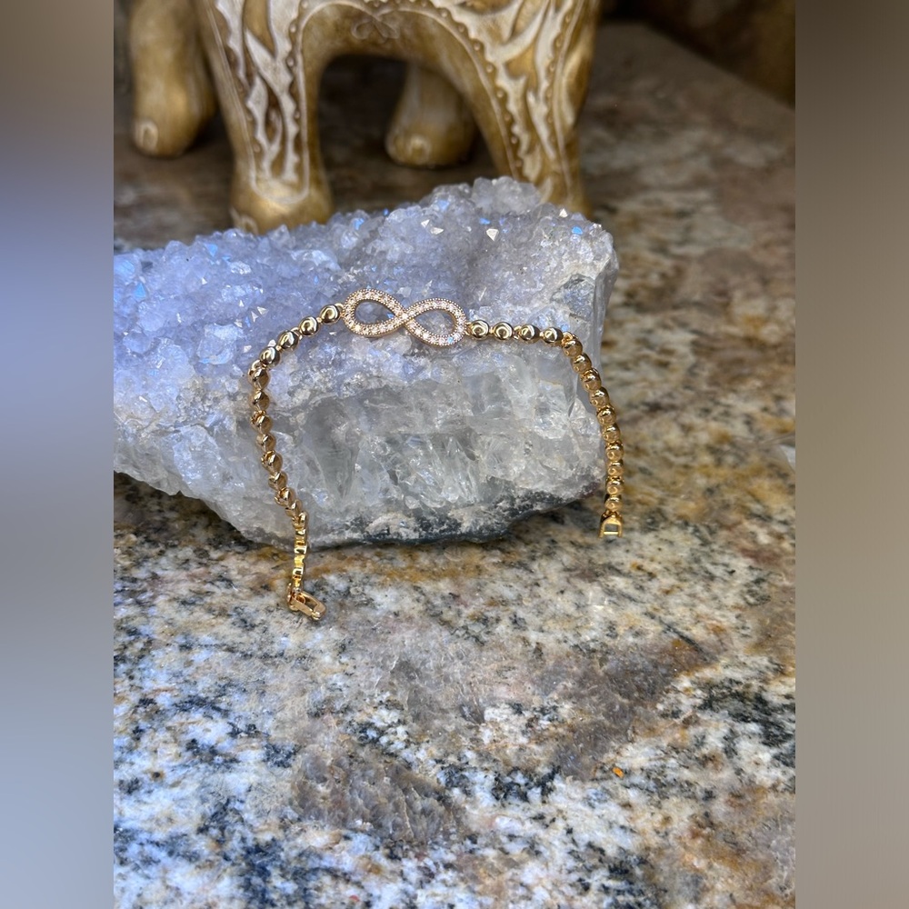 Gold Infinity CZ Tennis Bracelet